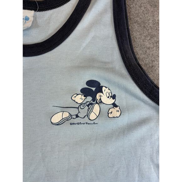 VINTAGE Mickey Mouse Tank Top Youth XL Blue Walt Disney Productions Cartoons - Picture 4 of 6